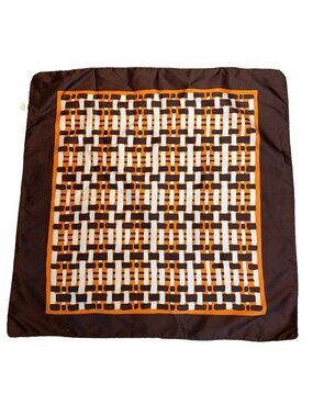 Vintage Water Repellent Scarf 28X28" Colorful Geometric MOD Groovy Taiwan 70s